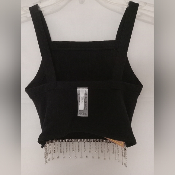 New Mix Classic - Crop Top with Rhinestone embellishment hemline - Picture 4 of 8